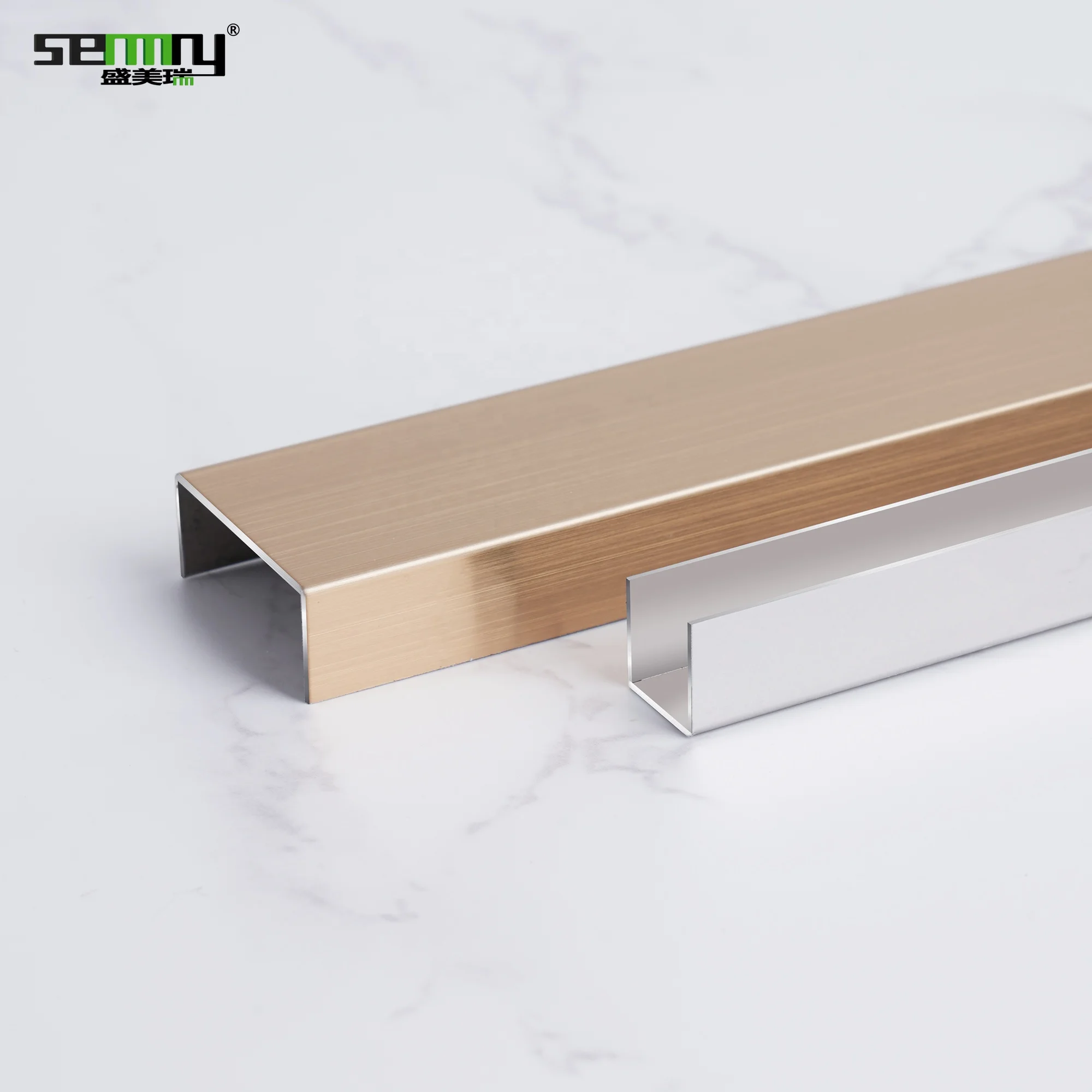 Hot selling hospital bright silver tile trim aluminum tile corner trim metal tile edge trim warranty 5 years
