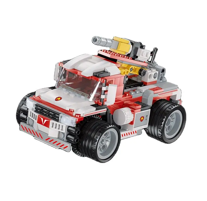 QIZHILE 307pcs remote control city fire truck building block with water gun truck,rc Fire Truck Model Toy Building Set block