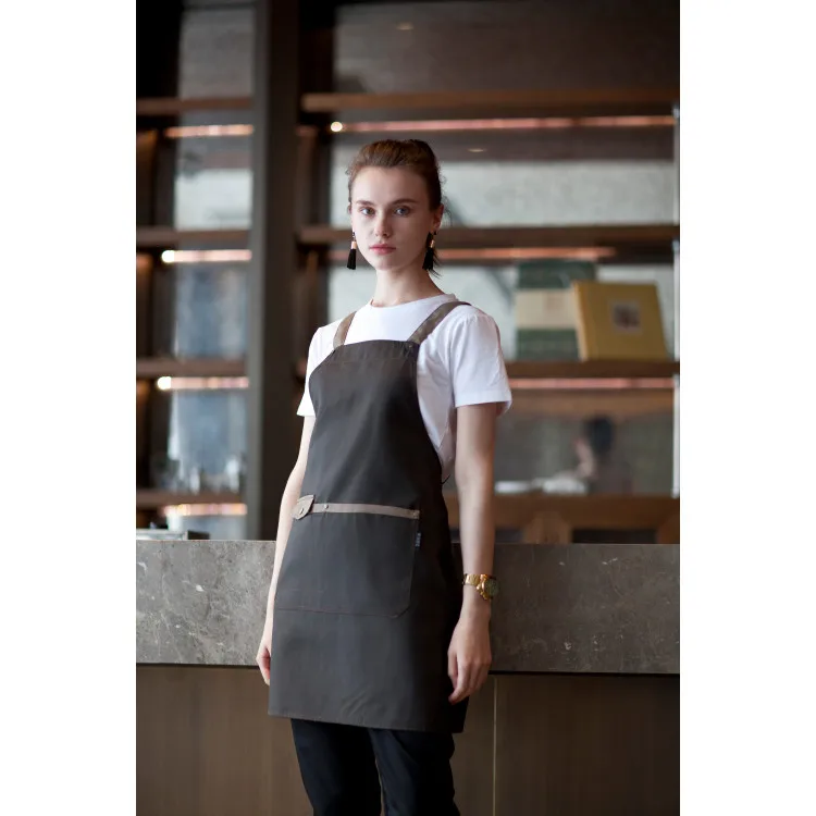 China Wholesale Industrial Heavy Duty BBQ Cross Back Waterproof Waxed Canvas Work Apron