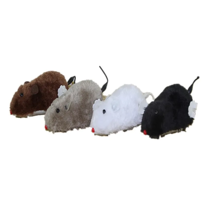 Funny Interactive Pet for Cat Toys Pet Dog for Cat Plush Funny Toy Mouse Animal Clockwork Spring Wind Up running mouse