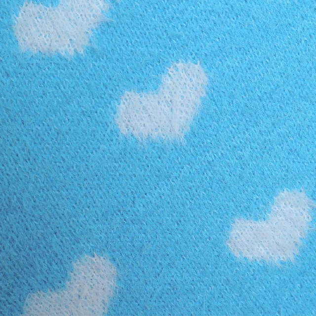 Custom Autumn Sky Blue Ladies Sweater Three Piece Vest Cardigan Skirt Set