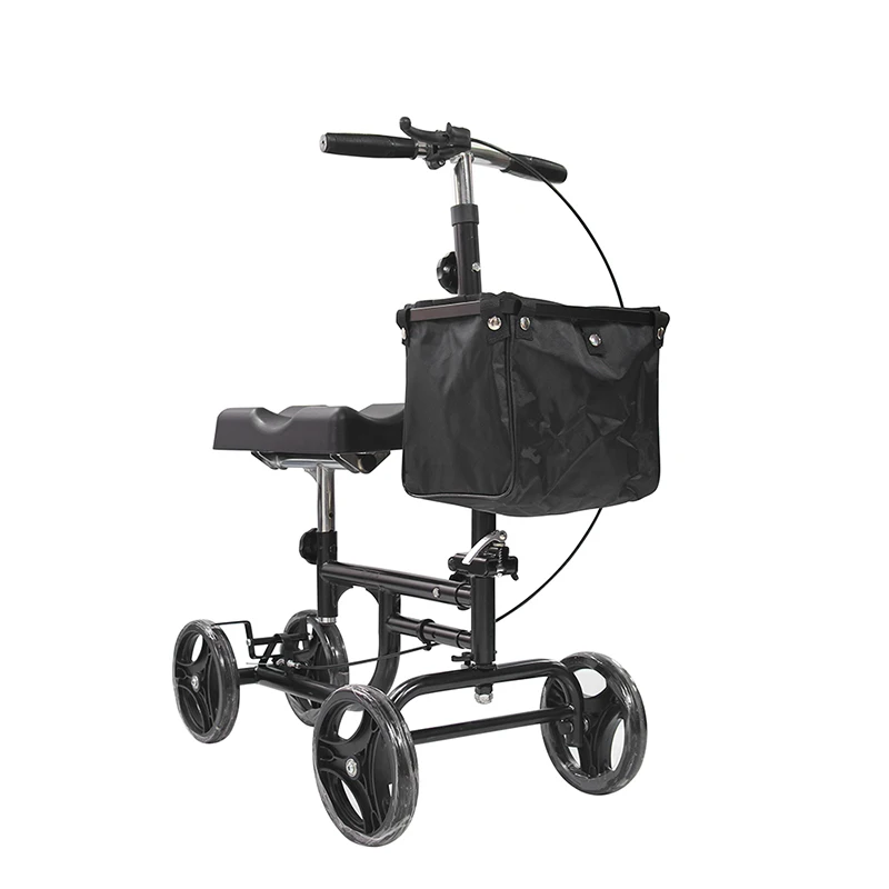 High-Carbon Steel Outdoor Folding Knee Rollator Scooter 4 Wheels Elderly Disabled Providing Excellent Walker Rollator Support