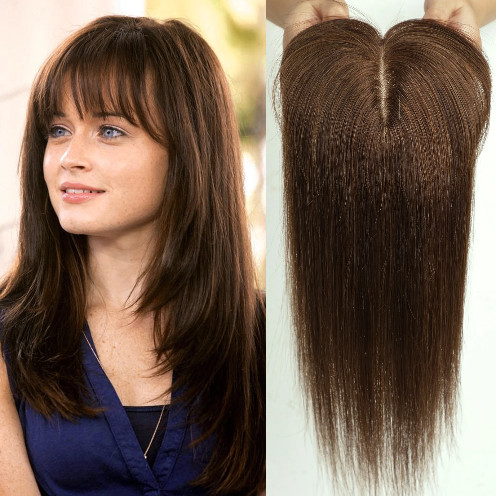 Beauty woman hair dark brown toupee wholesale factory price 100% remy virgin indian human hair topper