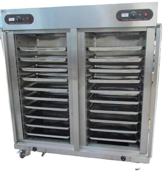 Hotel Kitchen Stainless Steel 2 doors Mobile Electric Food Warmer Cabinet Trolley