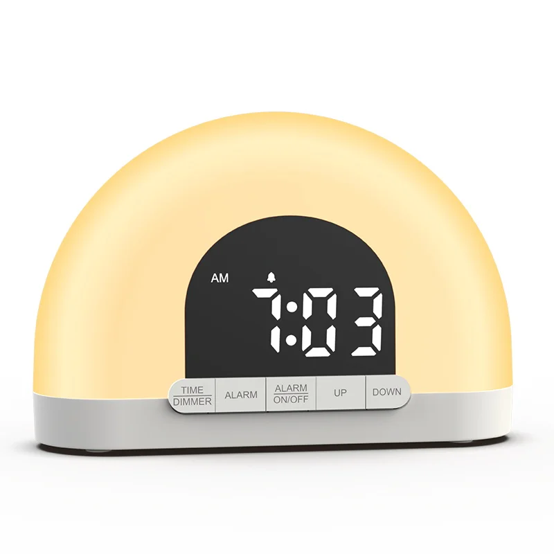 Hot sale!smart wake up light sunrise alarm clock,High Quality Snooze Colored Clocks Sunrise Wake Up Alarm Clock Wake-up Light