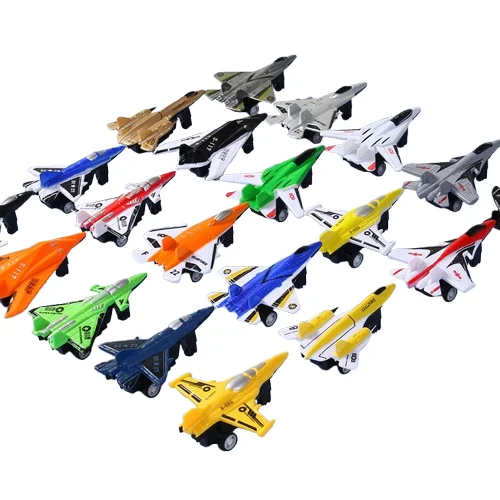 Hot Selling bulk toys children promotional toys military fighter plane Pull Back mini plane cheap small plastic airplane toy