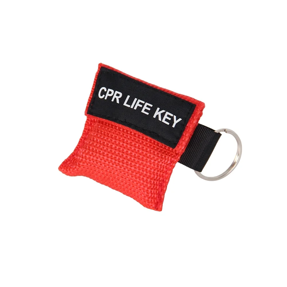 Wholesale disposable free breathing barrier face shield life key keychain training cpr mask
