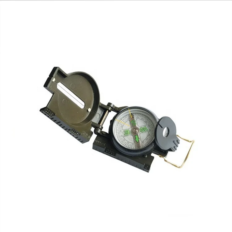 green metal tactical lensatic compass magnet sighting compass