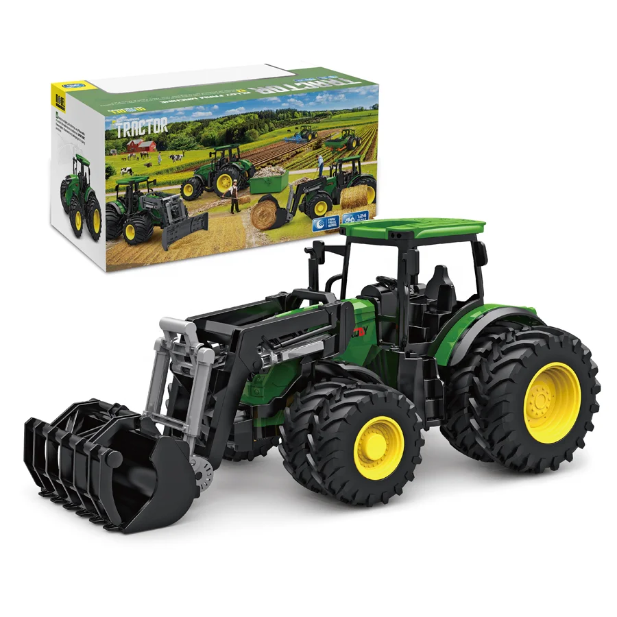 1:24 Die cast Utility Vehicles UTV Model Car Slide Tractor Truck Farmer Car Toy for Kids Pretend Play