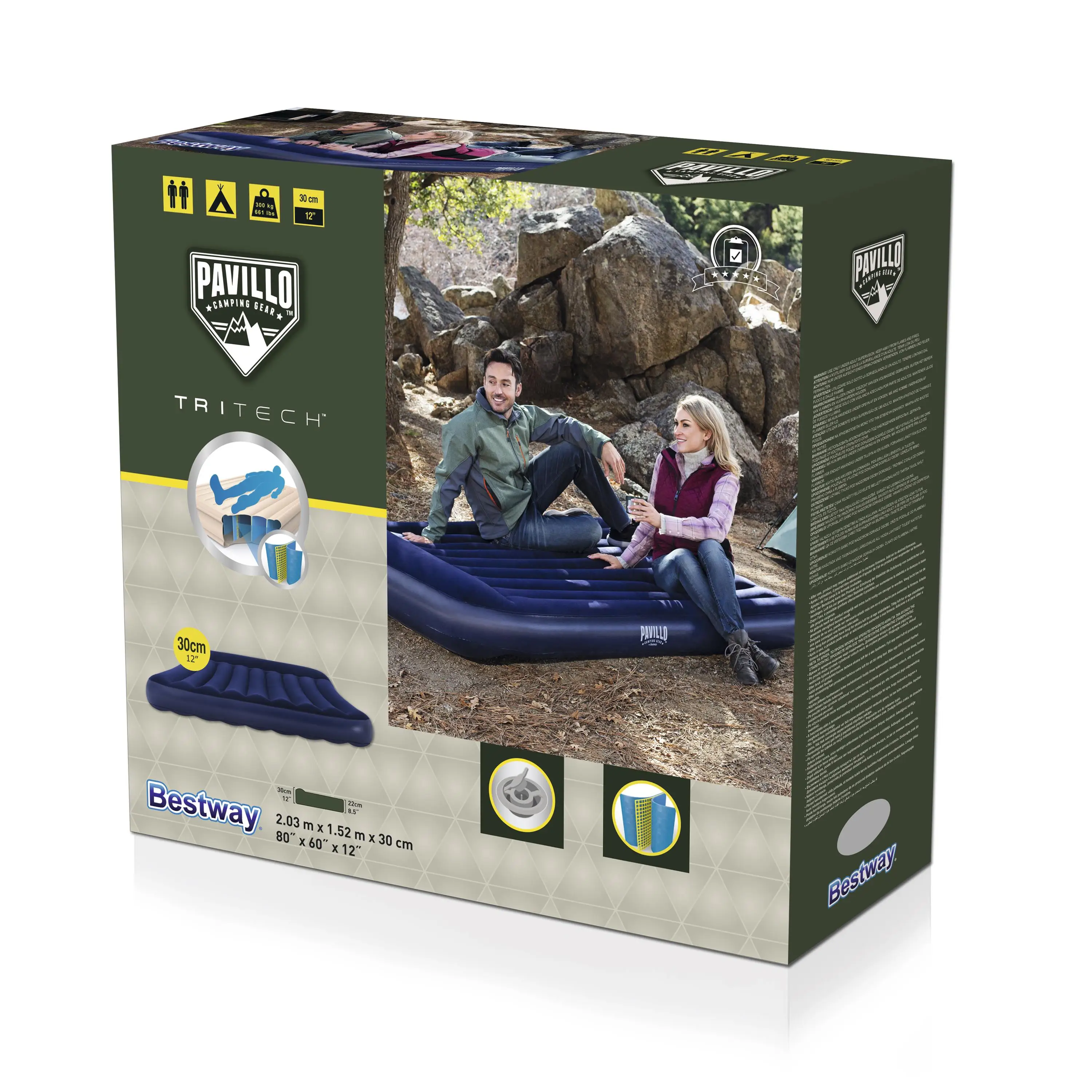 
Bestway 67682 Pavillo Tritech Air Mattress Queen camping air mattresses 2.03 m x 1.52 m x 30 cm 
