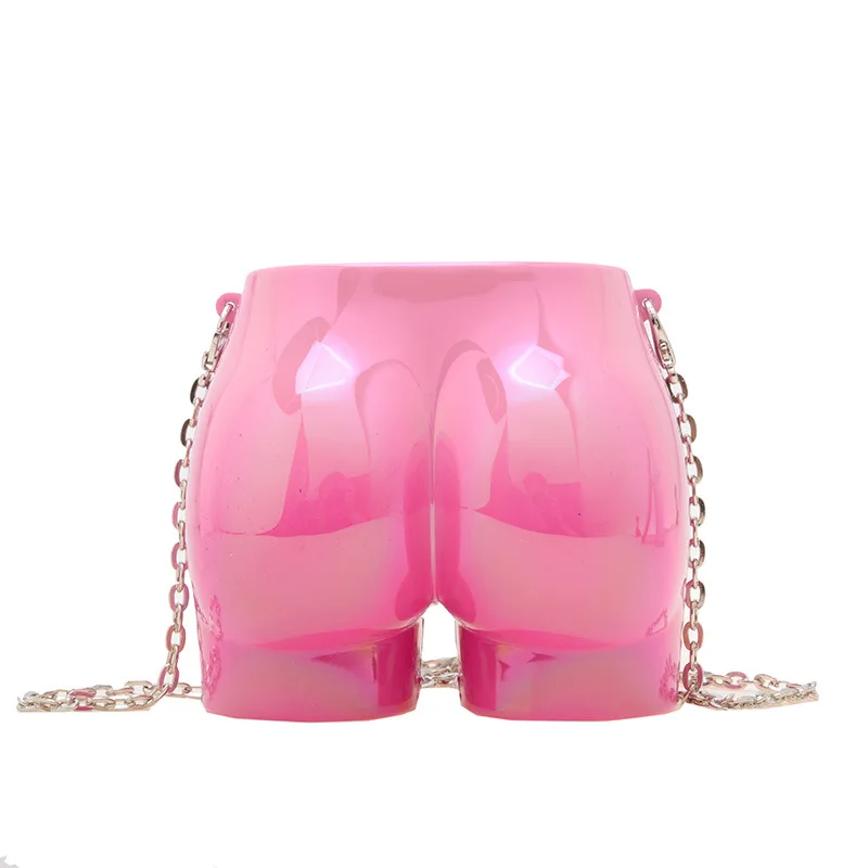 2024 Latest Trendy Fashion Unique Evening Clutch Acrylic Bag Colorful Hip Purse Handbag Butt Shape Crossbody Bag