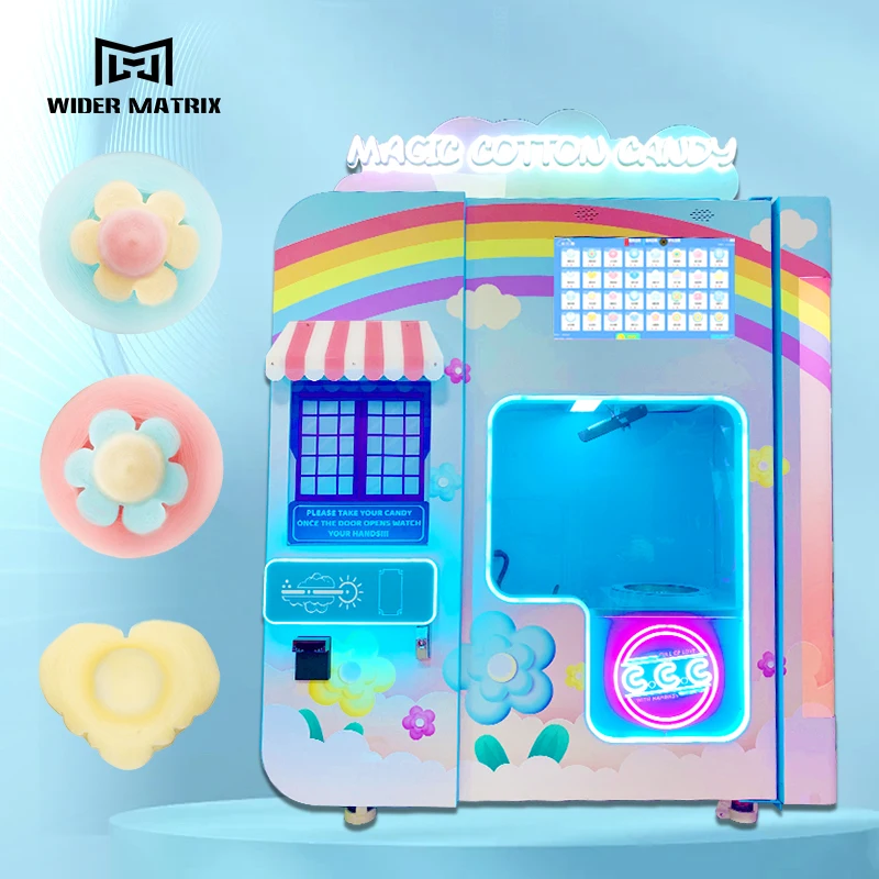 Earn Money High Quality Wall Mounted Touch Screen Digital Air Cotton Candy Vendor Machine Control