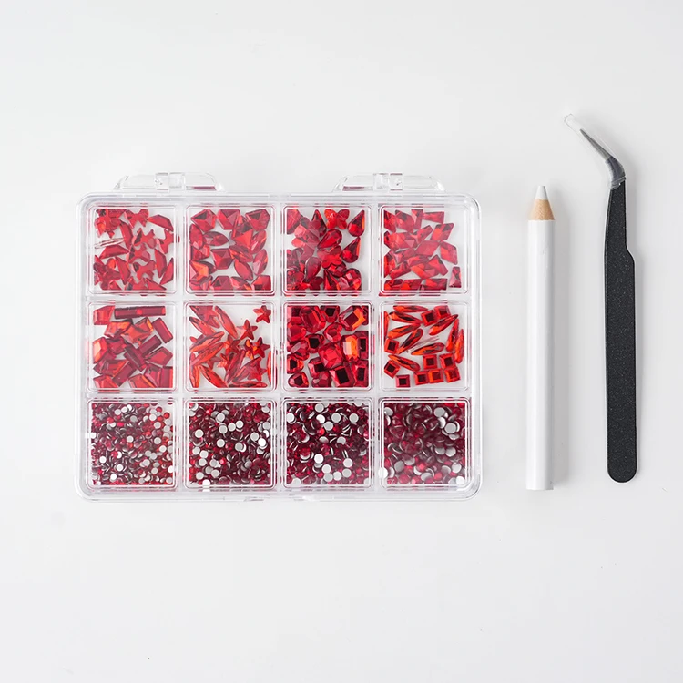Colorful crystal charms 3d diamond nail art rhinestones multicolor crystal nail rhinestones