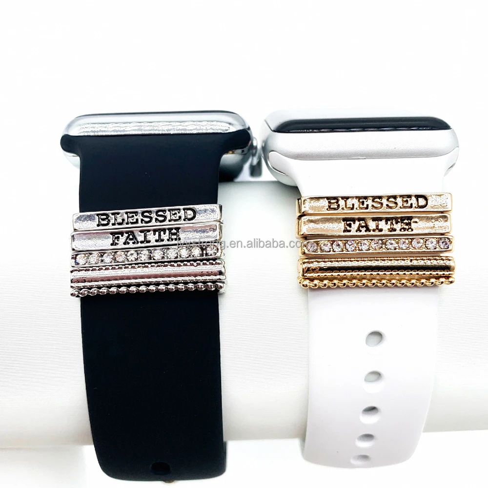 Decorative Ring Loops Watch Strap Accessories ,Metal Charms Stub For Apple Watch Band Charms