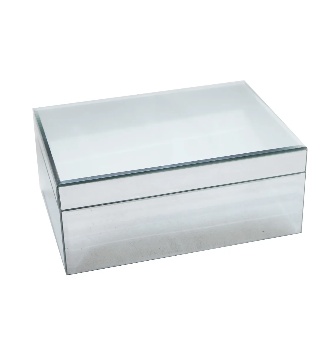 2022 New Designs Handmade Luxury Travel Custom Small Silver Mirror Glass Jewelry Packaging  Box Ever Sublimation Jewelry Box