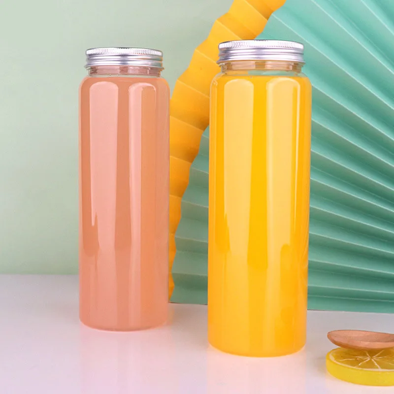 Manufacturer wholesale plastic bottle  500ml milk tea bottle with lid disposable juice bottle dried fruit food storage tank