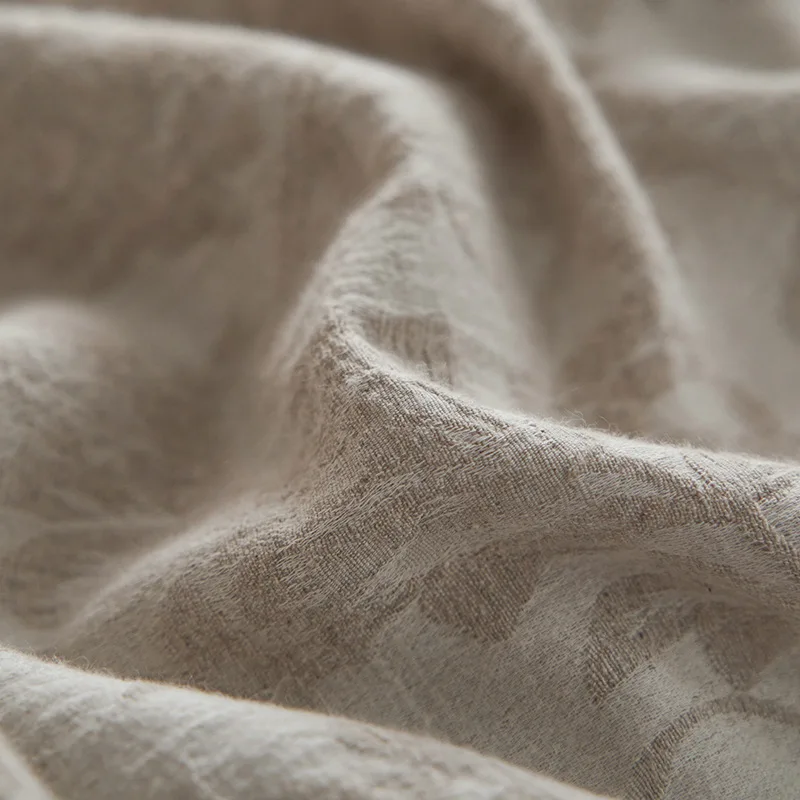 Japan Pure Linen Bedding Sets Queen King Size Embroidery Duvet Cover Flat/Fitted Sheet Bed Linen Hotel Style Home Textiles