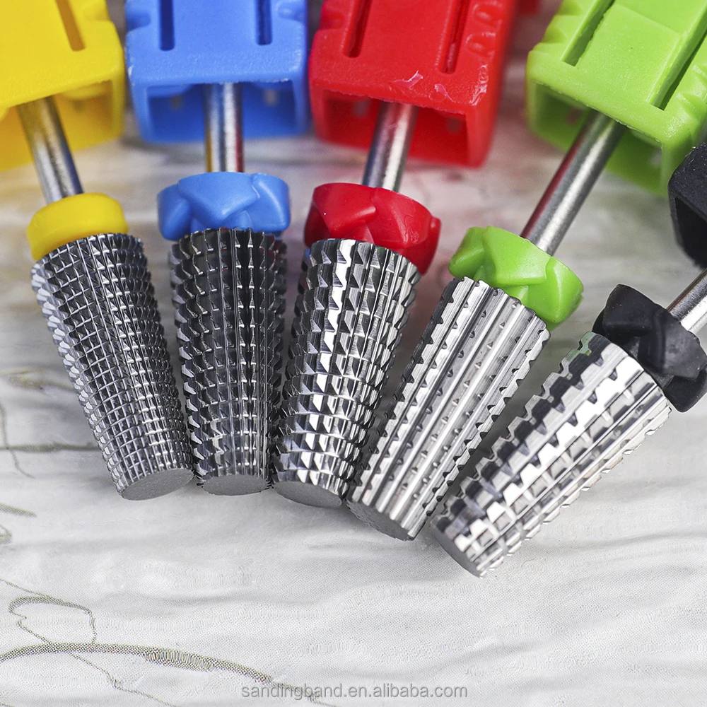 Flat Top Right Hand Use Remove Gel Polish Tungsten Carbide Nail Drill Bits for Salon Manicure