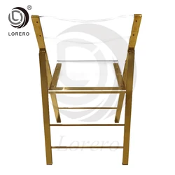 Hote sale Hoel  Furniture Modern Stainless Steel Frame Acrylic Clear Folding Dining Chair