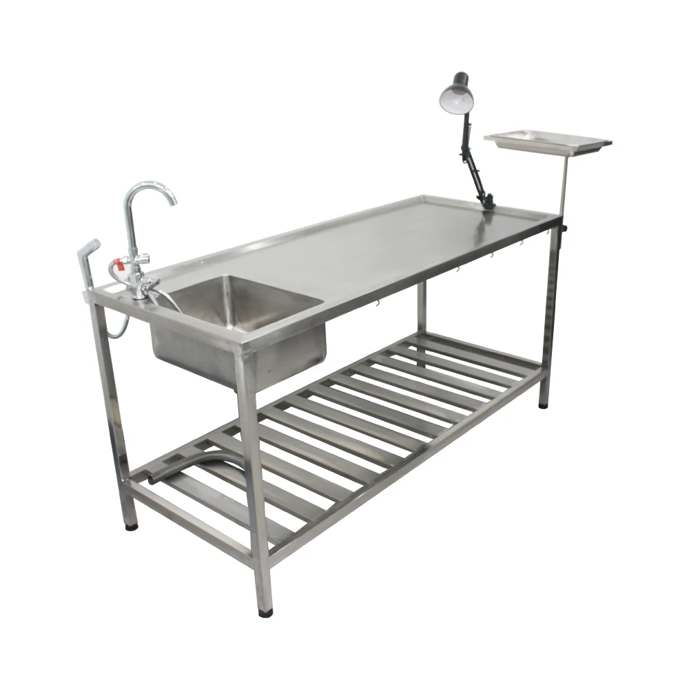 Pet clinic veterinary instrument stainless steel pet operation dissecting surgical table for animals