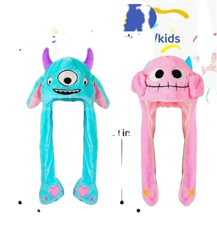 Unisex Plush Rabbit Ear Hat PP Cotton Filling Funny Cute Bunny Hat with Spider-Man Customizable Logo Jumping Duck Popular Design