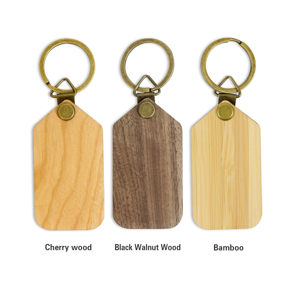 Wholesale Wooden Photo Keychain Cherry Walnut Wood Pictures Keychains Word Letter Name For Lovers
