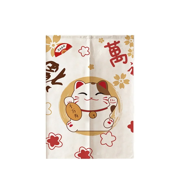 Customized Cotton and linen curtains printed window door hanging decorations valance