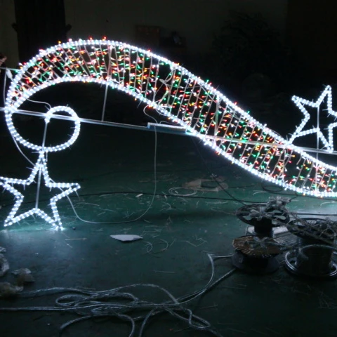 2022 Newest high quality holiday 2d   garland Christmas Decorative Outdoor Pole Street Motif Lights