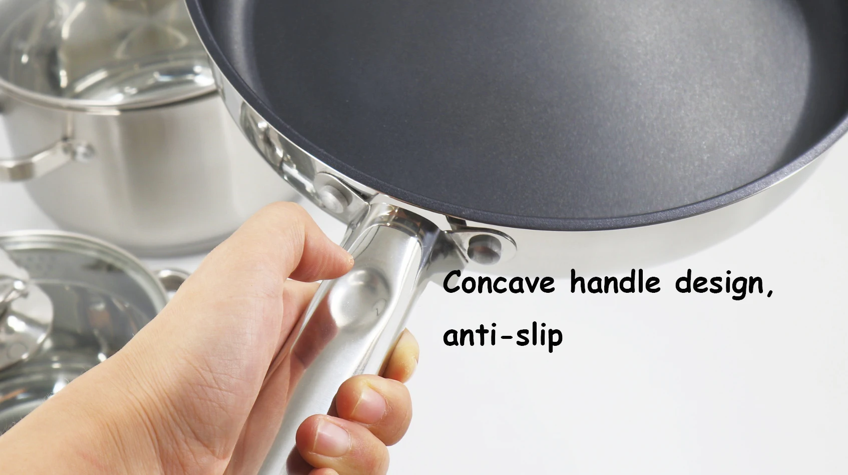 CUSTOM  Frying Pan Non-stick Stainless steel Flat Frying Pan Kitchen Carbon Steel Frying Pan