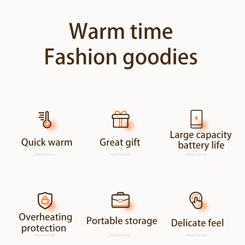 USB Rechargeable Electric Hands Heater Hand Warmer Winter Outdoor Traveling Hiking Mini Cute pet Use Heater