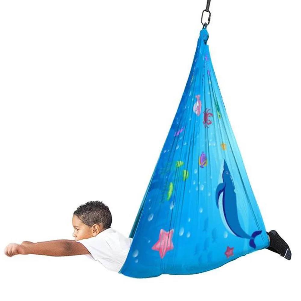 Christmas Gift Sensory Therapy Swing For Kids Indoor 360 Swivel Hanger Hardware Double-Layer Hanging Hammock To Play