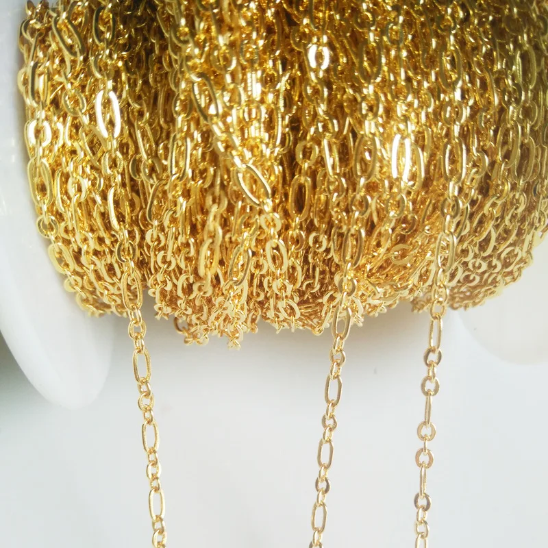 NANA high quality 24k italian gold filled chain,2.0mm brass gold chain