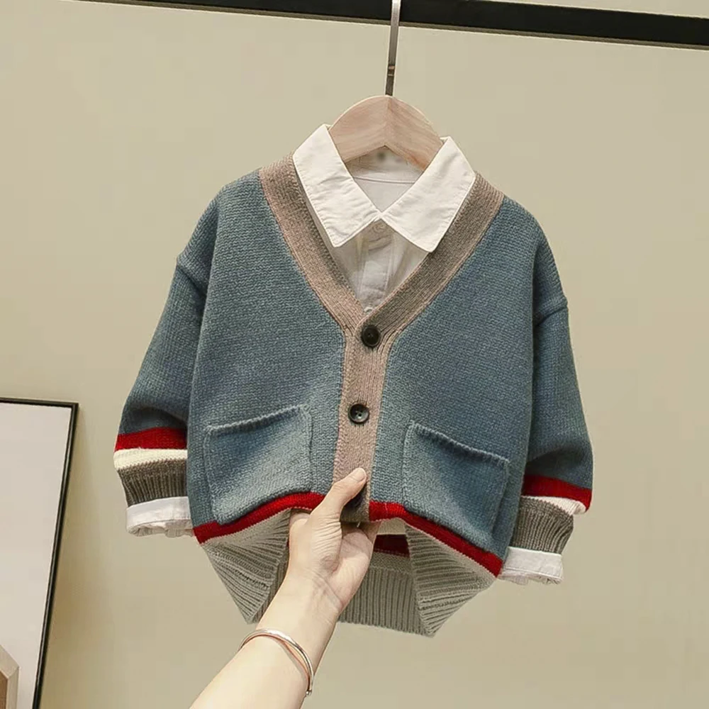 
high quality factory wholesale fashion kids knitted sweater cardigan 