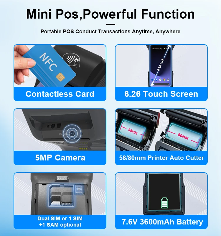 Contactless Electronic Payment Device Handheld Android NFC Reader Terminal POS with High Speed Scanner Z93
