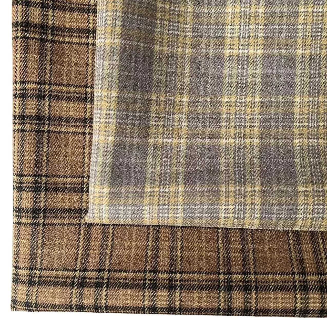 All season30 wool 30 polyester 40 viscose435g/m Light weight Melton check fabric  for woman suit and Home decoration fabric