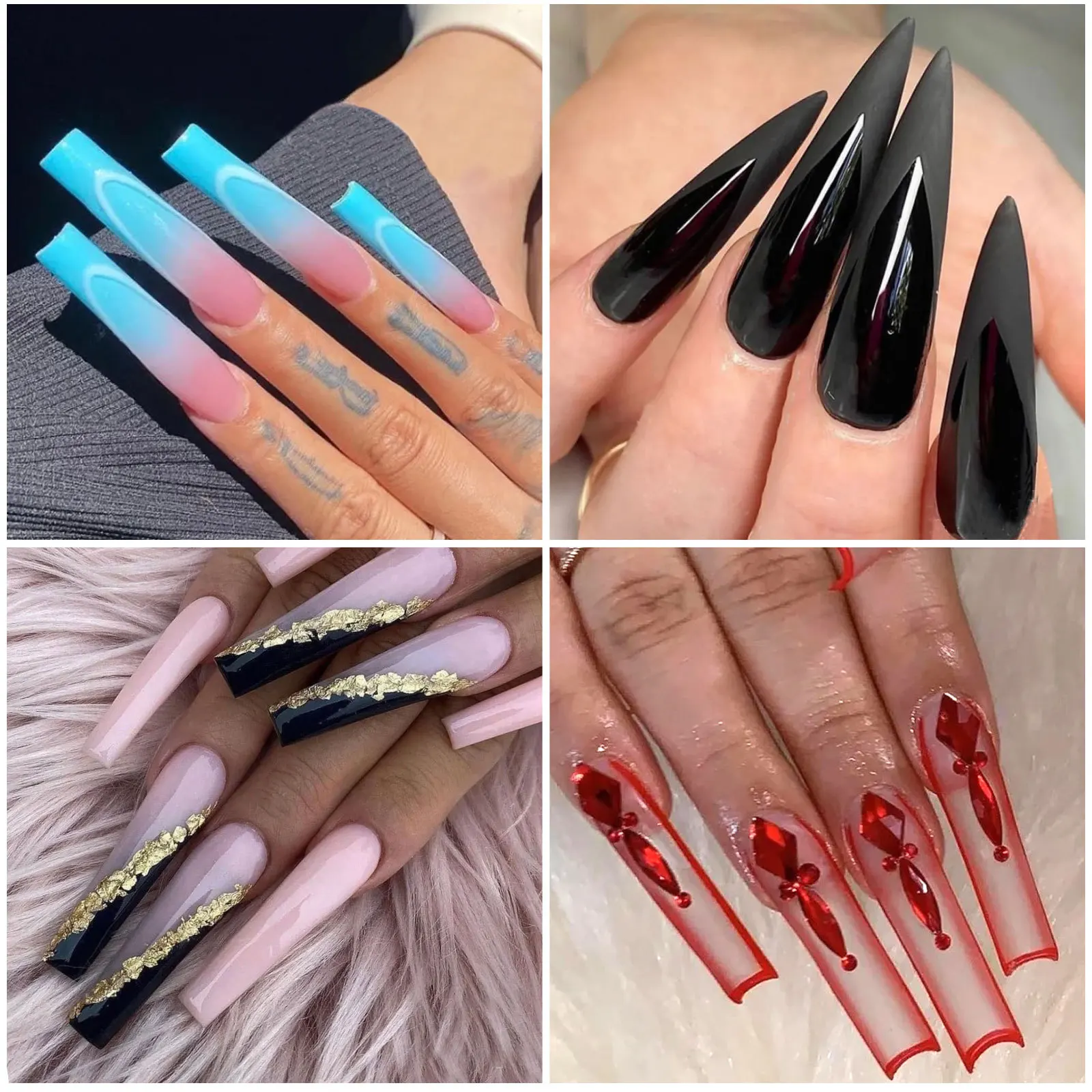 240Pcs/ Box Full Cover False Nails Tips 10 Sizes French Style Acrylic Artificial Tip Manicure for Nail Tips Art Salons
