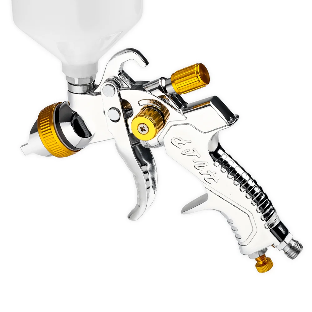 Professional Automotive Paint Spray Gun HVLP 1.4/1.7/2.0mm Spraying Nozzle With 10 Paint Filters, Pressure Gauge For Car.