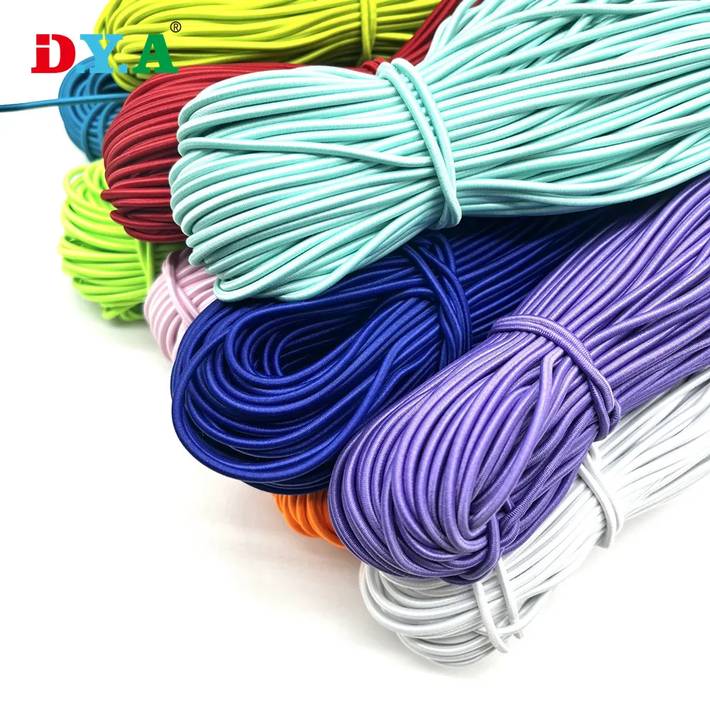 Stock Drawstring Cord Multi Color Elastic Cord Round Elastic String for Sewing Bracelet DIY Garment