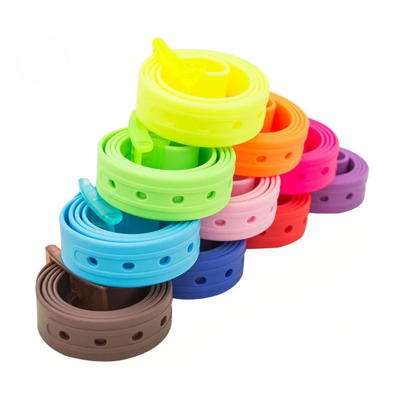 Custom Designer Famous Brand Belts Candy Colorful Female Women Plastic Buckle Belt