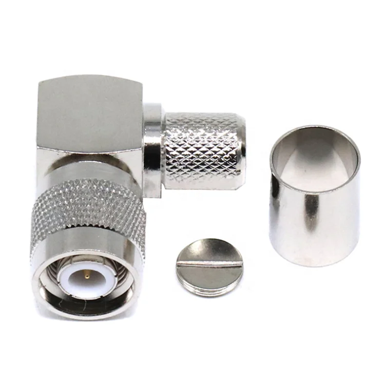 High performance full brass RF Coaxial TNC male right angle for LMR214 cable connector