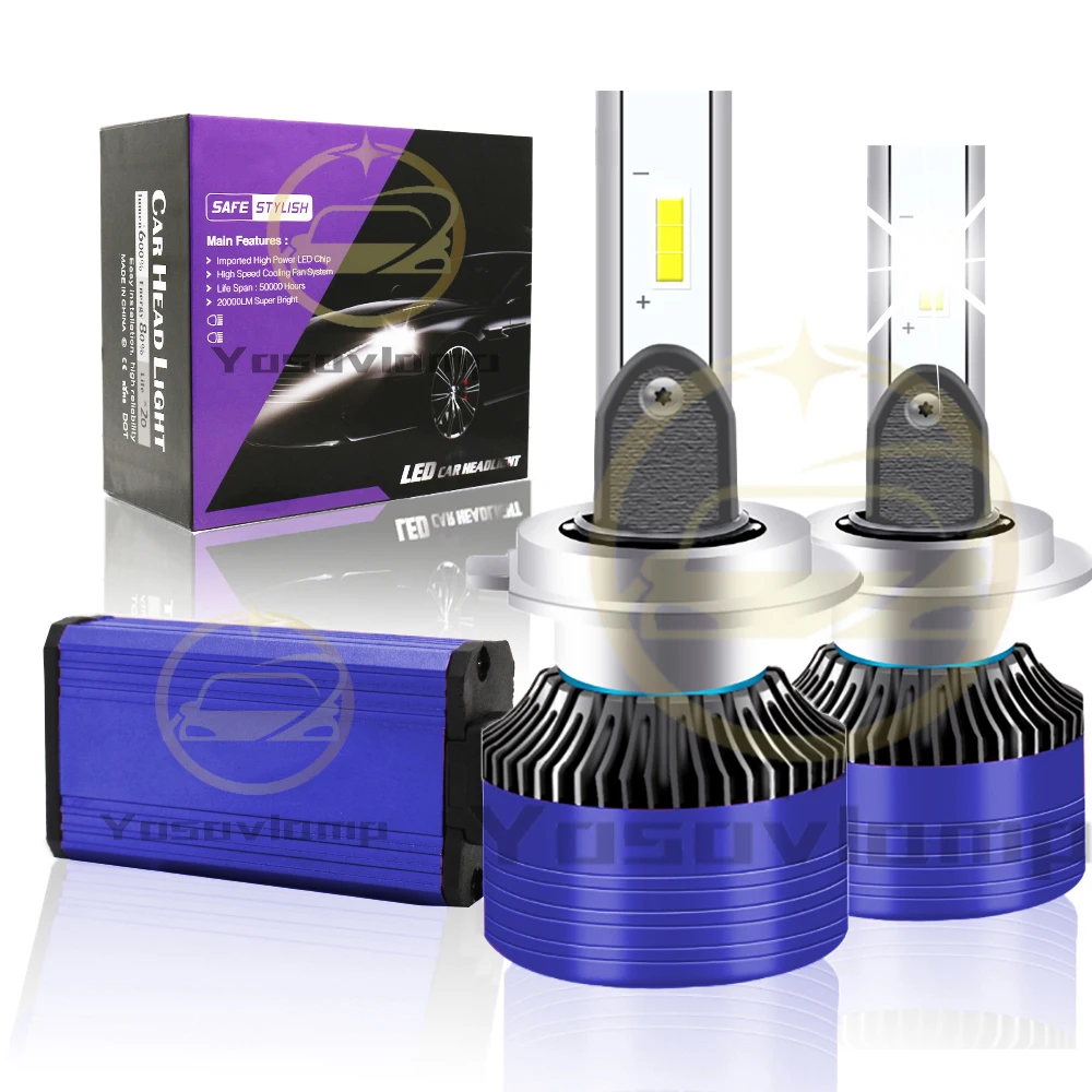 Yosovlamp f5 high power headlamp 110w 22000lm fan h4 h7 h11 9005 9006 h13 880 f8 f3 f9 led headlight 55w 11000lm 150w led bulb