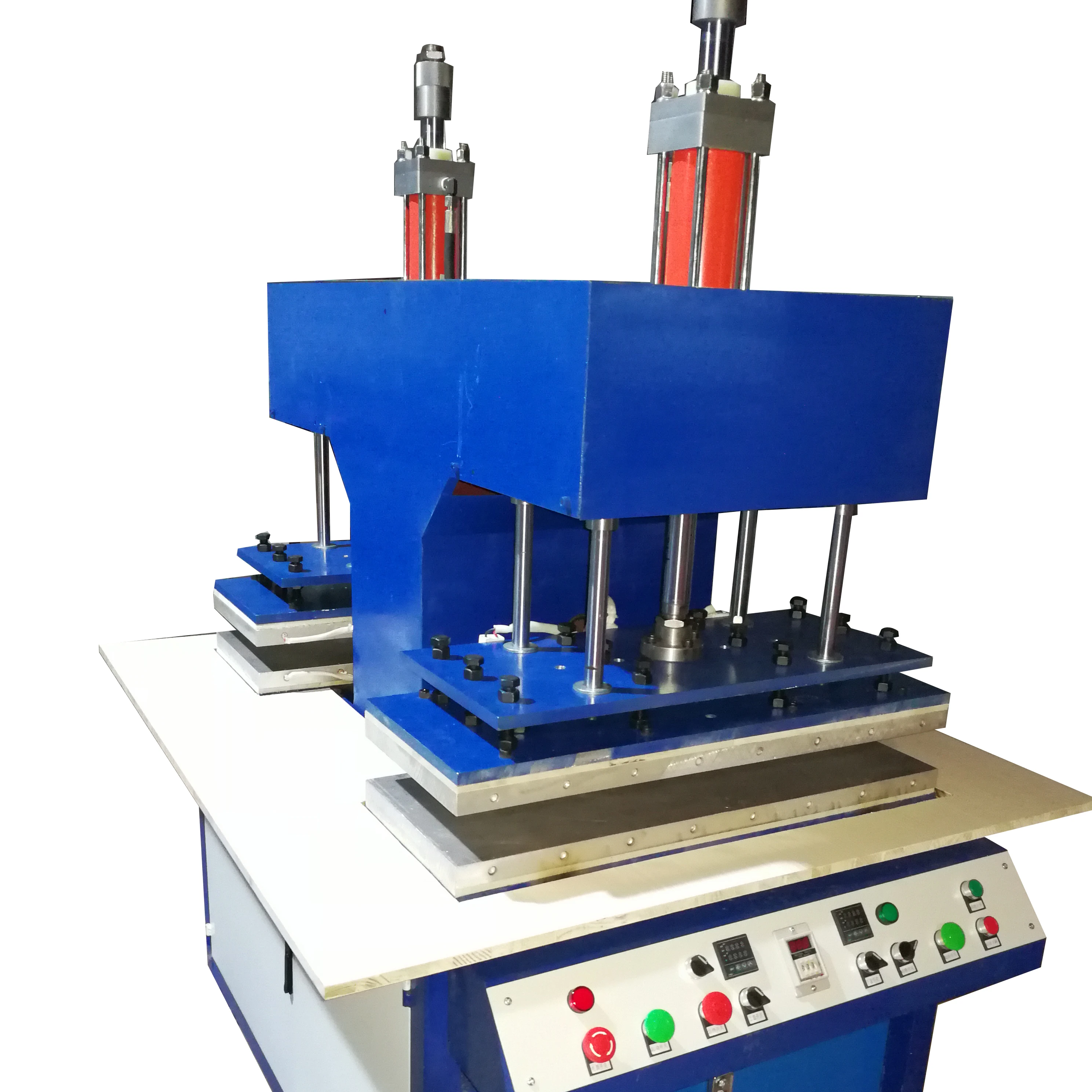 Double station hydraulic flat garment embossing machine
