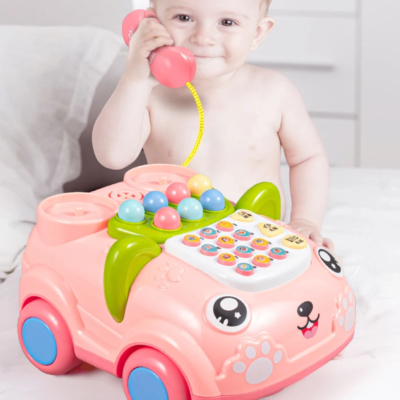 Детский телефон обучающее освещение Музыка электрический детский автомобиль