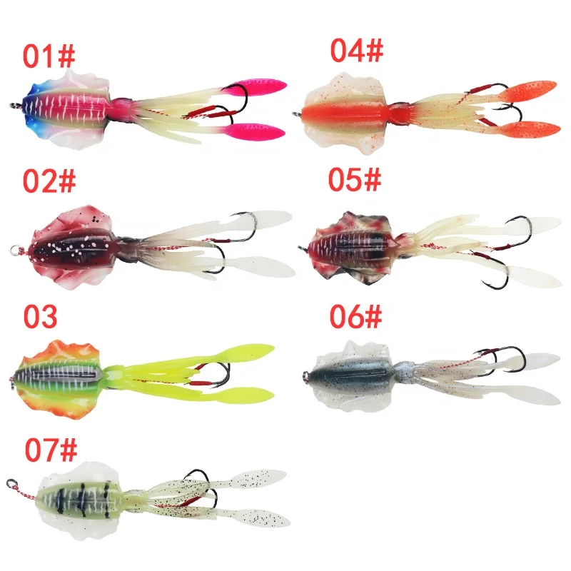 squid jig morbido 60g luminous UV soft plastic bulb squid bait tuna fishing lure