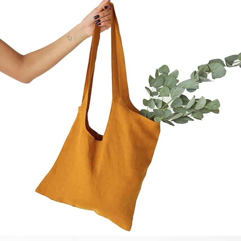 Reusable Organic Produce Bags Customized Cotton Canvas Supermarket  Fruit  Linen Shopping Tote Bag