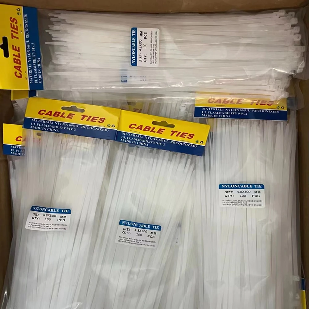 3.6*300mm Nylon 66 white 48 lb. tensile strength 12 inches CE Certificated High Quality Plastic Cable Ties