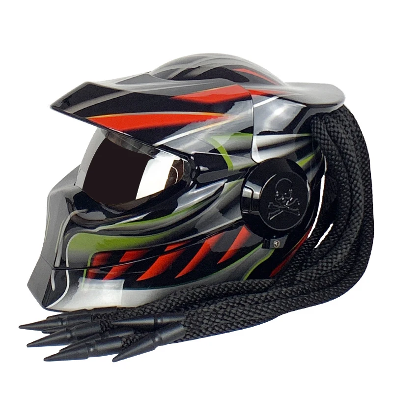 HNJ 2022 Wholesale OEM Safety Full Face Predator Aline Head Protection Motorcycle Driving Helmet