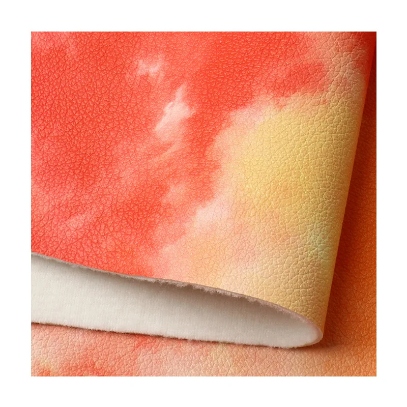 New developed 1.1mm rainbow tie-dye printed PU leather for cases and bags, shoe material, decoration