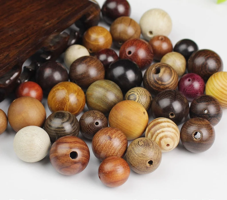 6-20mm Wooden Buddha Beads Natural Sandalwood Rosewood Loose Beads for Jewelry Making