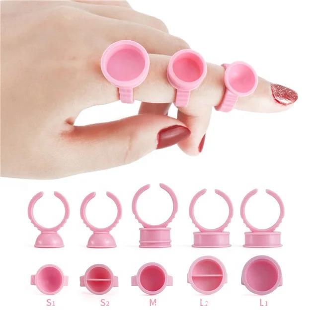 Ring Eyelash Blossom Pigment Cup Grafting False Eyelashes Pink Blossom Glue Ring